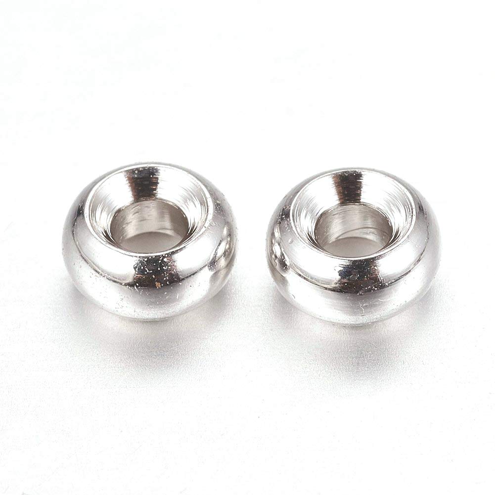 PATIKIL 100 Perline Sfere In Ottone – 4mm, Oro, Distanziali Per Gioielli Fai-da-Te - 4