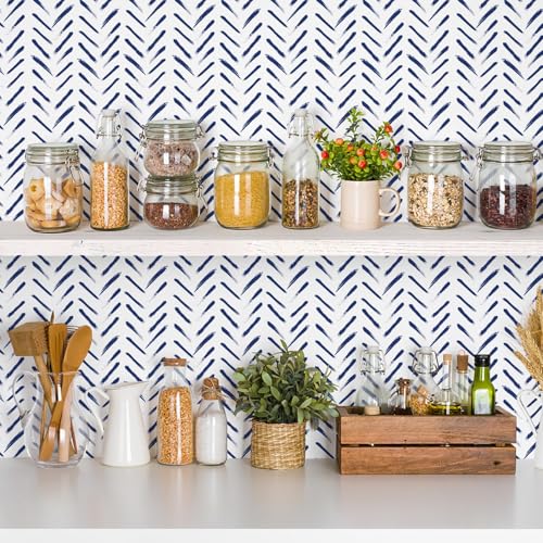 Film décoratif en vinyle imperméable bleu et blanc haut de gamme - 5