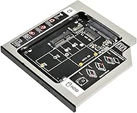 Vista 2 de NFHK MSATA NGFF B/M-Key SSD a Slimline SATA 13Pin Caddy Case para 0.374 in Universal Laptop CD/DVD-ROM Optical Bay