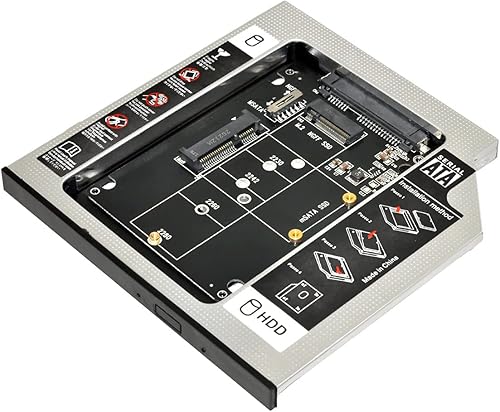 Miniatura 2 de NFHK MSATA NGFF BM-Key SSD a Slimline SATA 13Pin Caddy Case para 0.374 in Universal Laptop CDDVD-ROM Optical Bay
