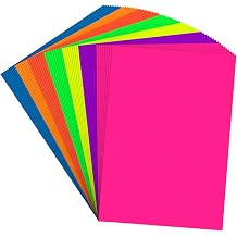 Colored Cardstock 4 in x 6 in,56 Sheet Fluorescent Neon Index Paper 250 GSM/90 LB HeavyWeight Card Stock Set of 7 Colors for Cutting DIY Art Craft