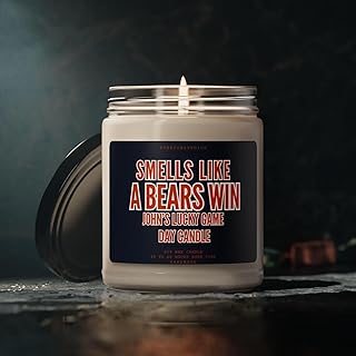 Personalized Smells Like A Bears Win Candle Chicago Candle Bears Football Game Day Decor Fan Sport Themed Candle Falcons Football, Home Decor Candle
