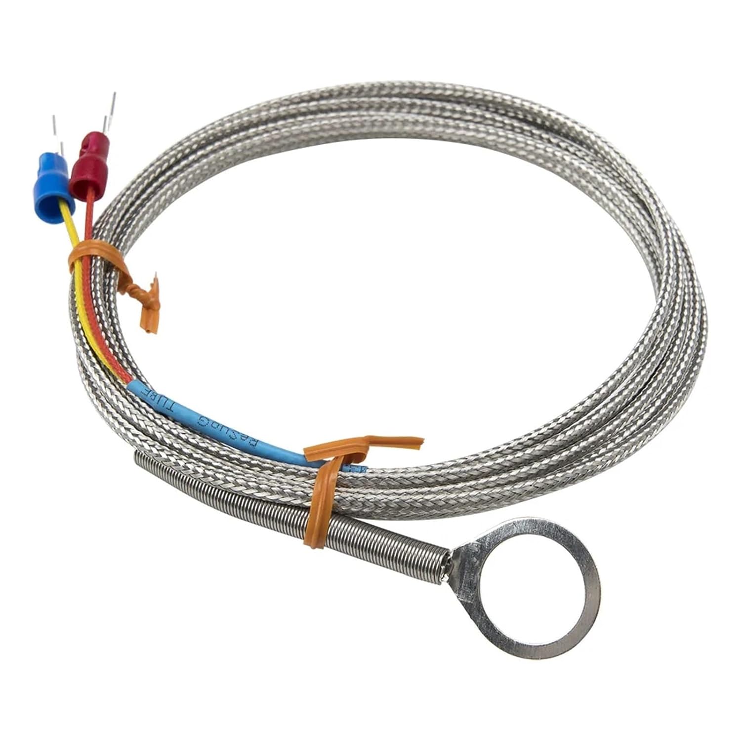 K E J Type 2m Metal Screening Cable 5-14mm Diameter Hole Ring Head Thermocouple Temperature Sensor 1Pcs(J 14mm Hole)