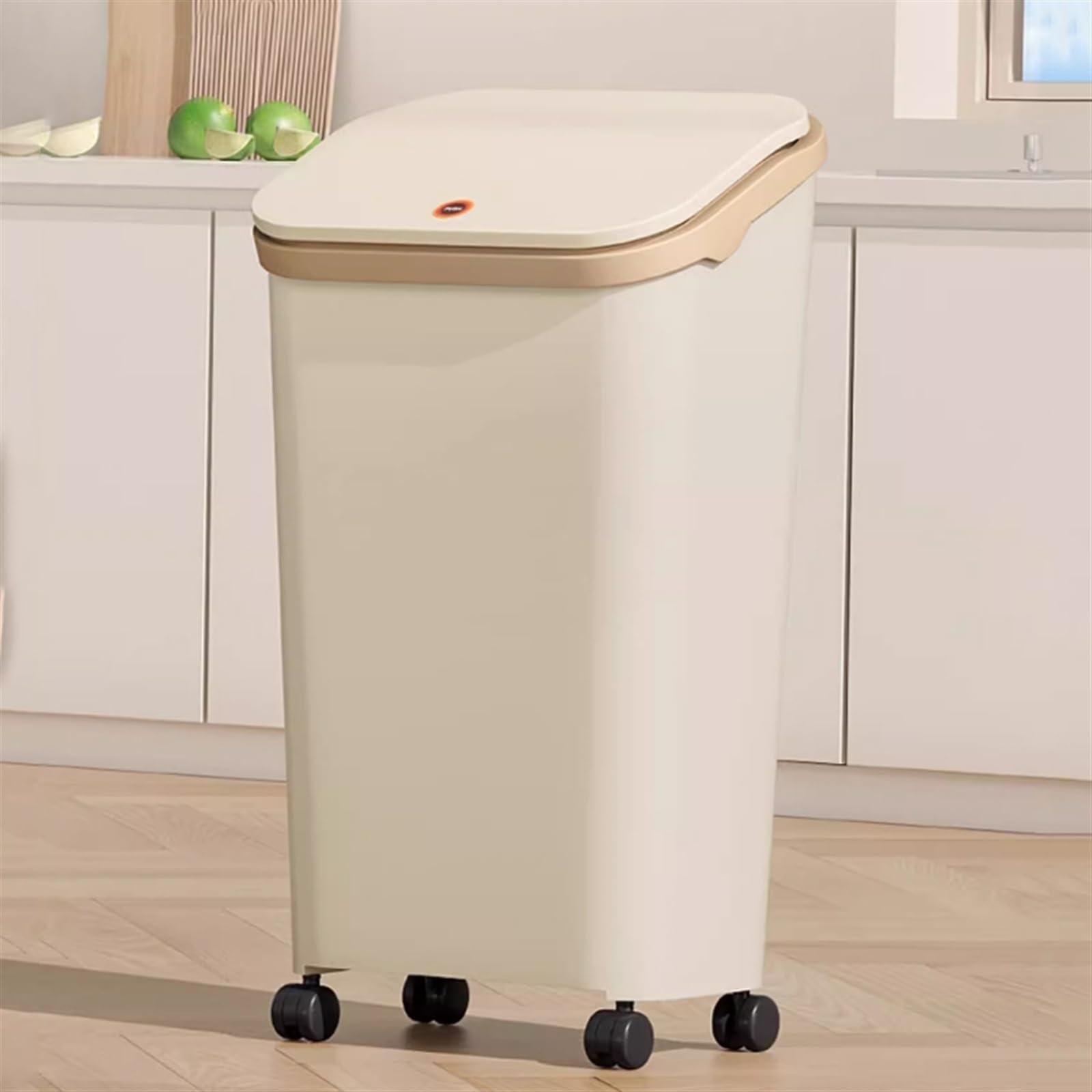 Cestino Premere Il Cestino Superiore Con Anello Di Pressione for La Casa Pattumiera da cucina(Bianco)