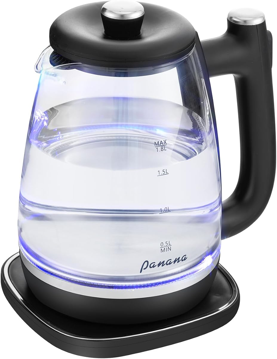 Hervidor eléctrico, tetera, 1,8 L, 1200 W, tapa interior extraíble de acero inoxidable para una fácil limpieza, hervidor de agua caliente, apagado automático, sin BPA