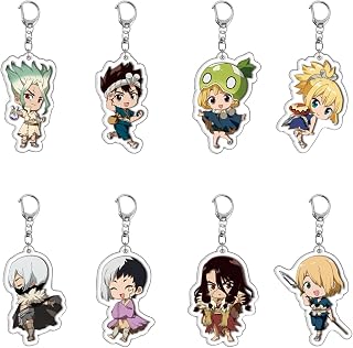 [Loraretta] ドクターストーン グッズ Dr.STONE キーホルダー コスプレ小物 装飾小道具 8点セット 多個模様選択可 萌えグッズ 萌えキーホルダー 贈り物 プレゼント 装飾品 可愛い おしゃれ[非公式] [並行輸入品]