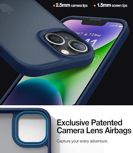 Miniatura 85 de TORRAS - Funda a prueba de golpes para iPhone 14 (contra caídas de grado militar de 10 pies), elegante, parte trasera translúcida y borde suave