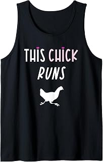 This Chick Runs Funny Saying Running Chicken Humor Graphic Tank Top