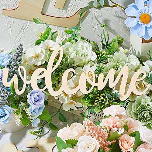 8 Piece 8 Inch Welcome Wood Letters Unfinished Wooden Sign 12 Inch Decorative Welcome Cutout Wood Sign Cutouts Rustic Wooden Welcome Decoration For Home Bar Classroom Wedding Party Decor Supplies #TOP3