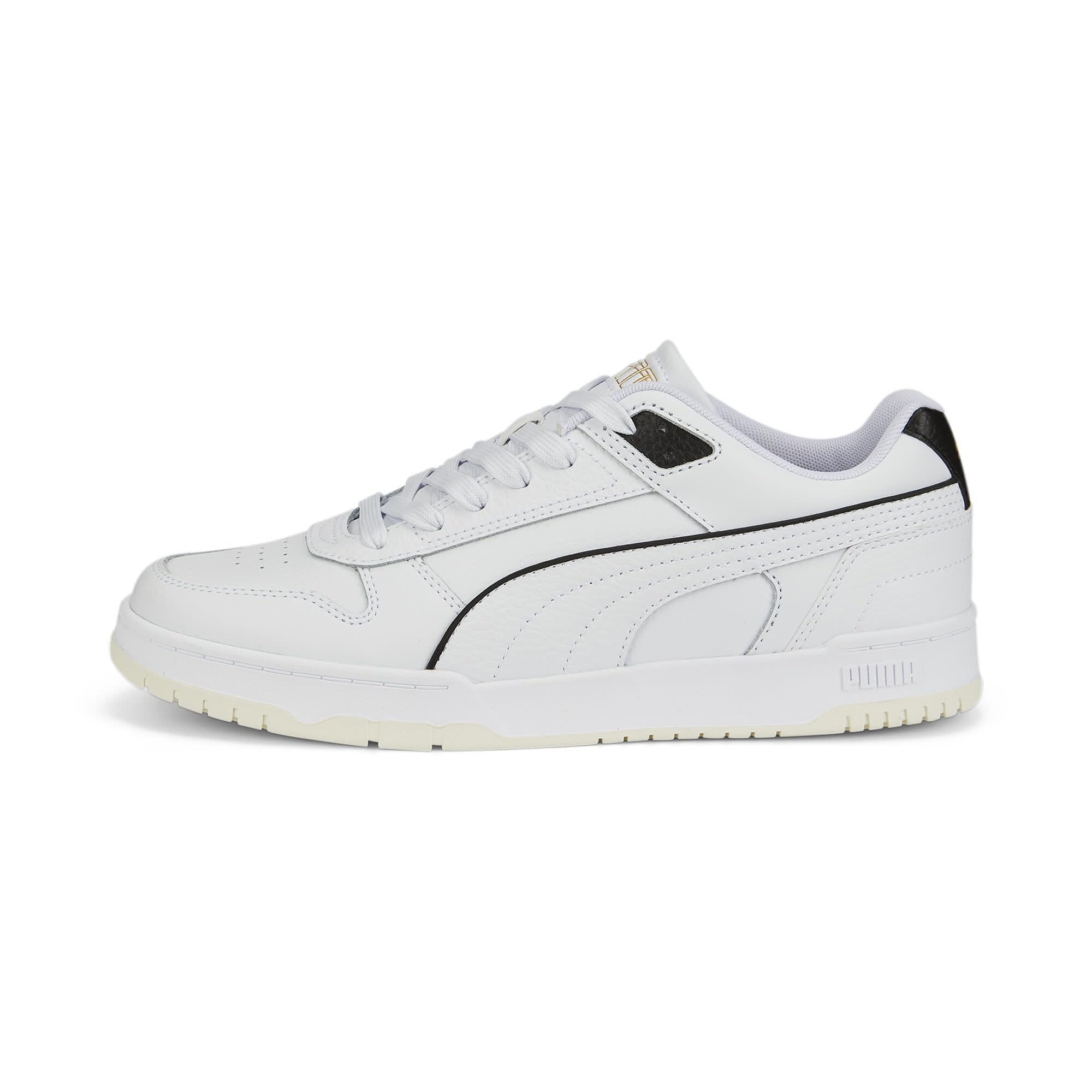PUMA Unisex Rbd Game Low Baskets, Puma White Puma Black Puma Team Gold, 43 EU