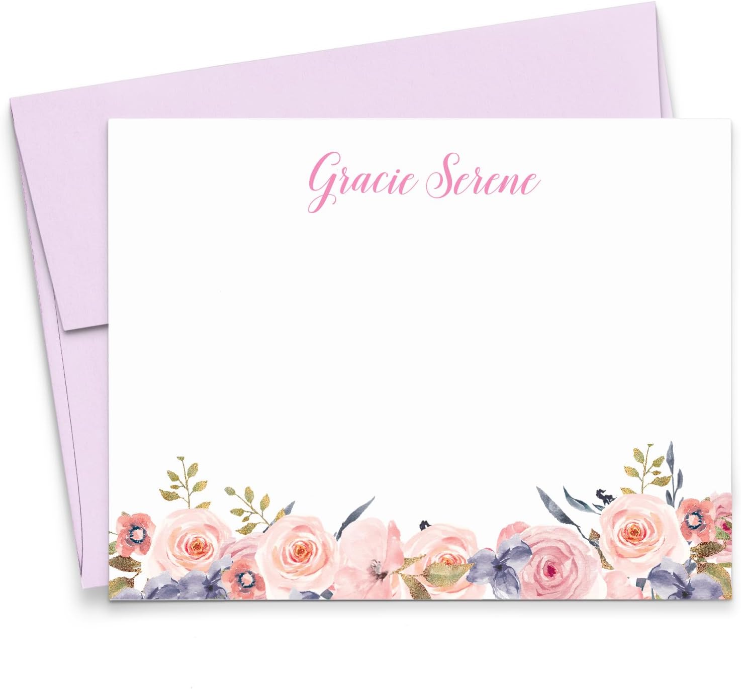 Floral Personalized Stationery Note cards, Personalized Stationary for Women, Personalized floral stationery, Your choice of Colors and Quantity