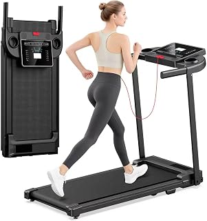Treadmills for Home Walking Pad Machine- Foldable Compact Treadmill with Handle Bar Portable Small Caminadora for Running Jogging Gym Electrica Folding Tred Mills Motor & LED Dispay Pcrignbm