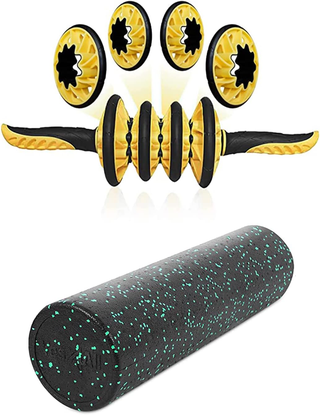 Yes4All, Premium Muscle Roller Stick For Everyone - Advanced Massage Roller For Relief Muscle Soreness With Trigger Points, Travel Size, 4 Wheels : Everything Else