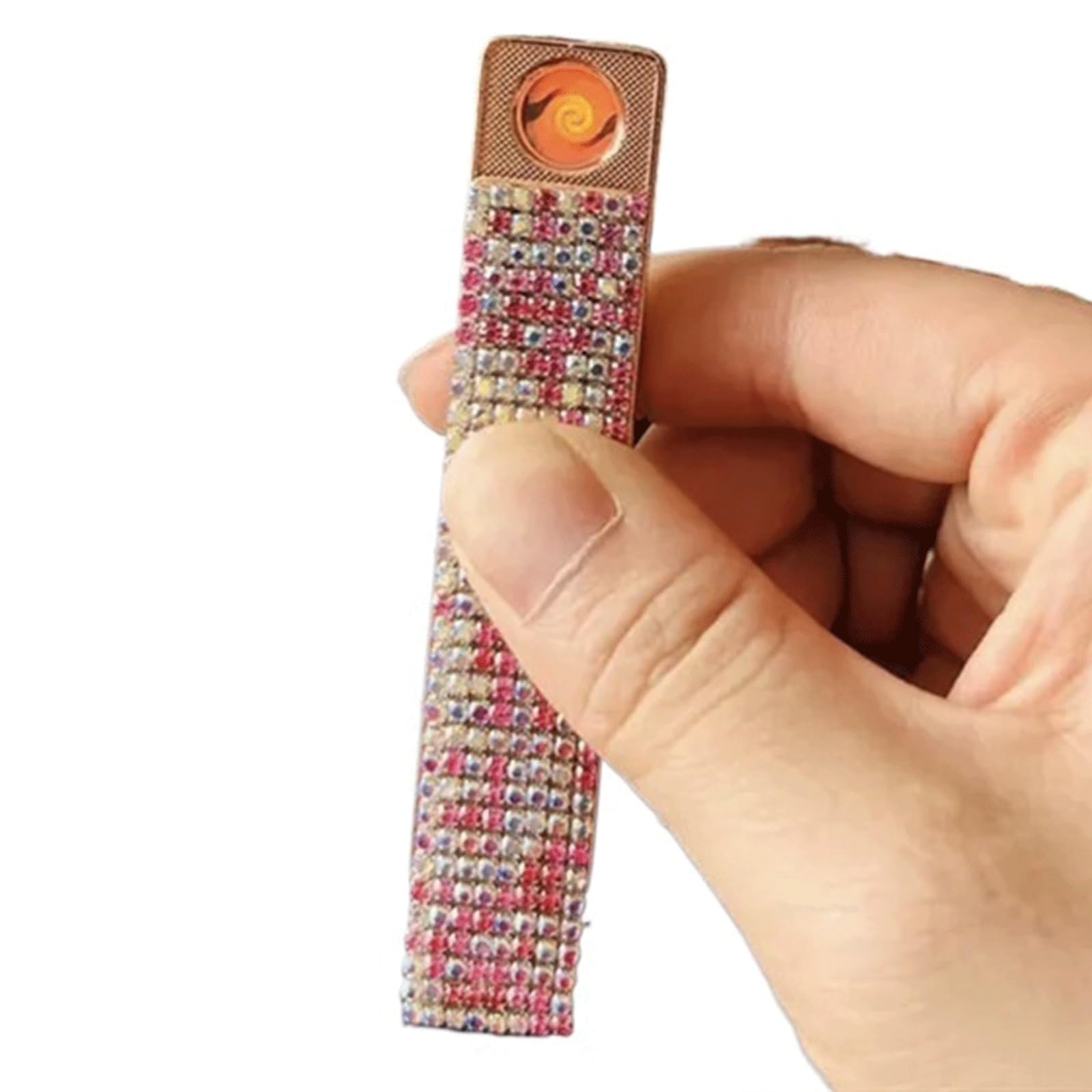 Accendino Elettrico USB Ricaricabile Antivento - Senza Fiamma, Con Arco Plasmatico (Oro Rosa) - Foto 5