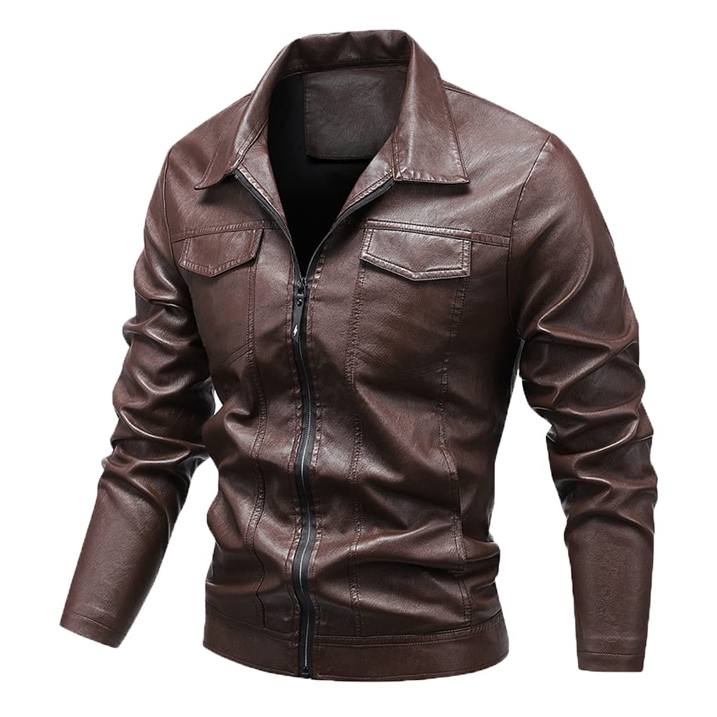 Jegsnoe Giacche In Pelle Da Uomo Giacca Da Moto Casual In PU Da Uomo Primavera Autunno Giacca In Pelle Da Uomo