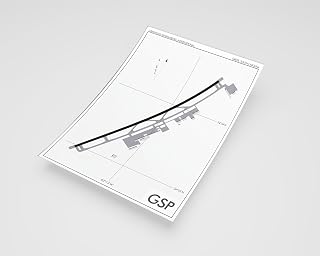 MG Global Modern Poster of Greenville Spartanburg Intl Airport Gsp 1 | 11x17 12x18 16x24 24x36 Minimal Unframed Print | Minimalism Wall Art Gift | Minimalist Home Office Decor
