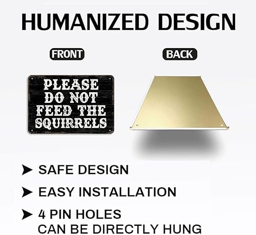 Miniatura 3 de Placa de advertencia de metal con aspecto vintage Please Do Not Feed The Squirrels de 8 x 12 pulgadas para el hogar, cocina, dormitorio, granja,