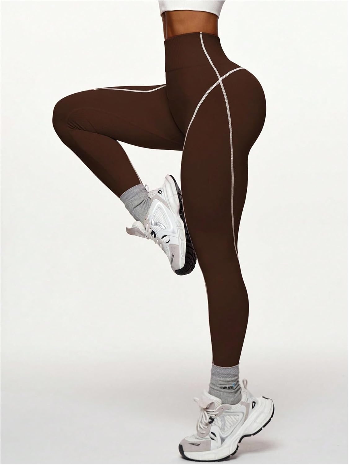 Verdusa Women's High Waisted Leggings Tummy Control Butt Lifting Workout Sports Skinny Pants - Image 2