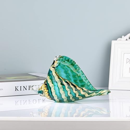 Miniatura 4 de Escultura decorativa de caracola de vidrio soplado, arte moderno de vidrio, estatua decorativa de concha, escultura de concha para mesa de comedor,