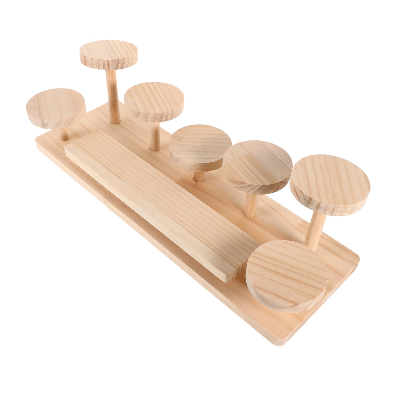 Expositor de Madera Beige para Perfumes y Plantas de Escritorio