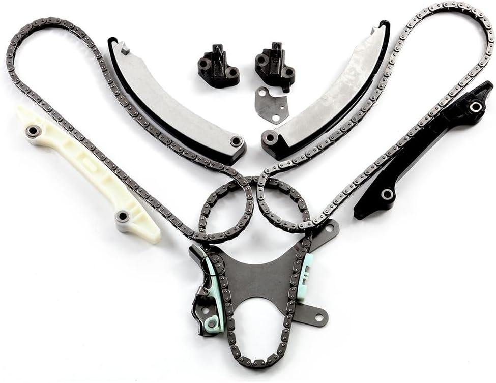 ECCPP Timing Chain Kits Fits for Ram 1500 for Jeep Liberty, 2004-2007 for Dodge Dakota 3.7L TK10210, w/Timing Chains Tensioner Guide Rail