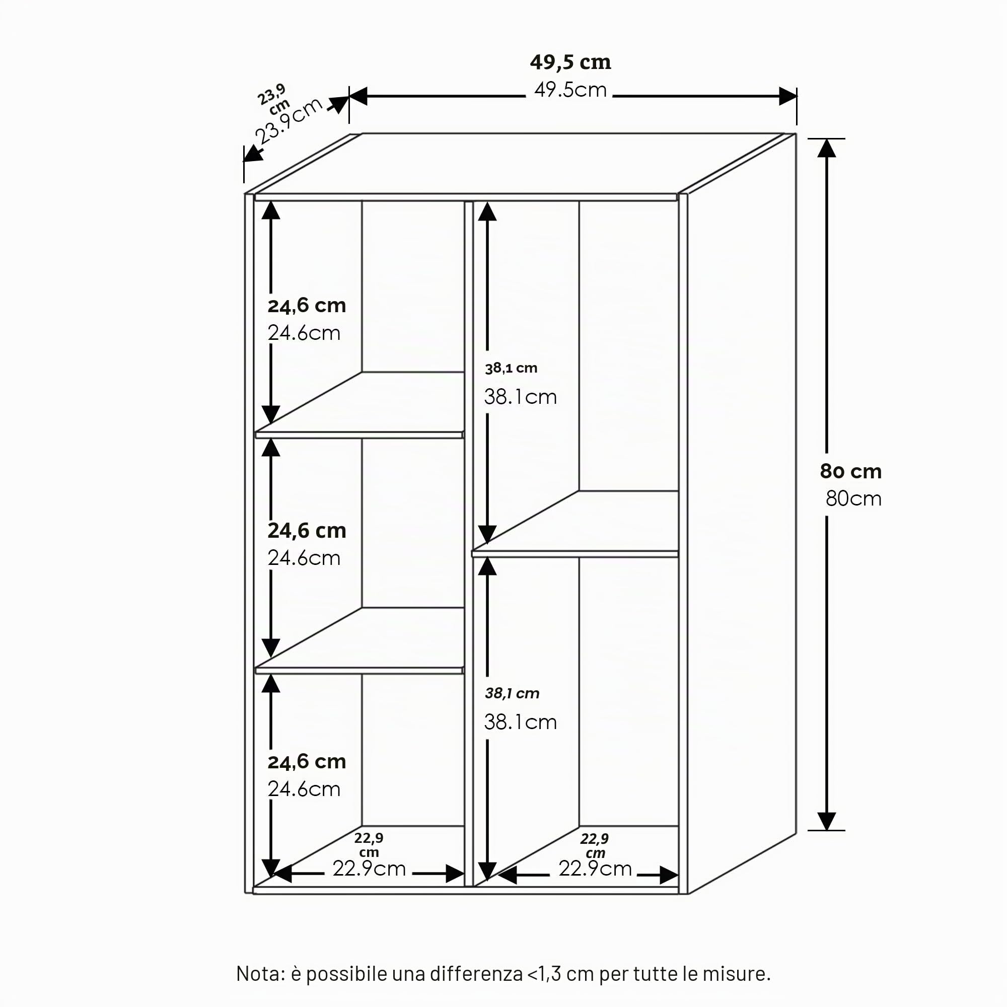 Furinno Luder 5-Cube Scaffale aperto senza montaggio di attrezzi, bianco
