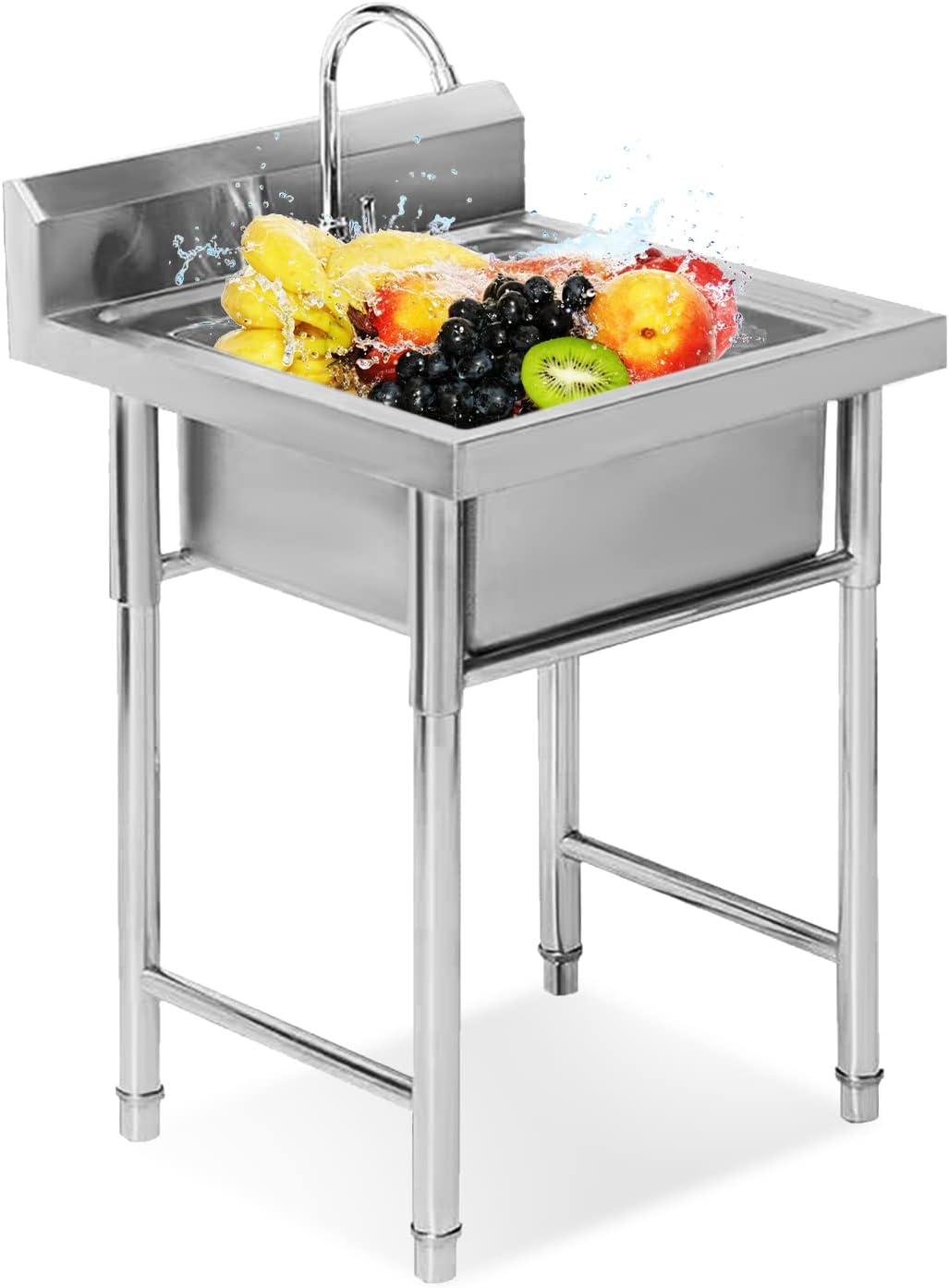 Knjlwa 304 Stainless Steel Single One Compartment Under Bar Sink with