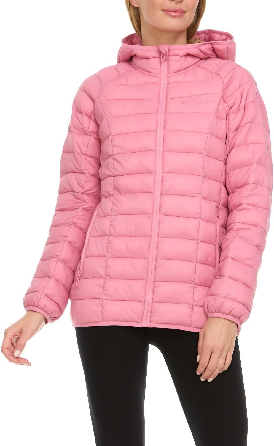 Spyder Packable Puffer Jacket Womens with Hood, Lightweight Full Zip Winter Quilted Womens Puffer Coat