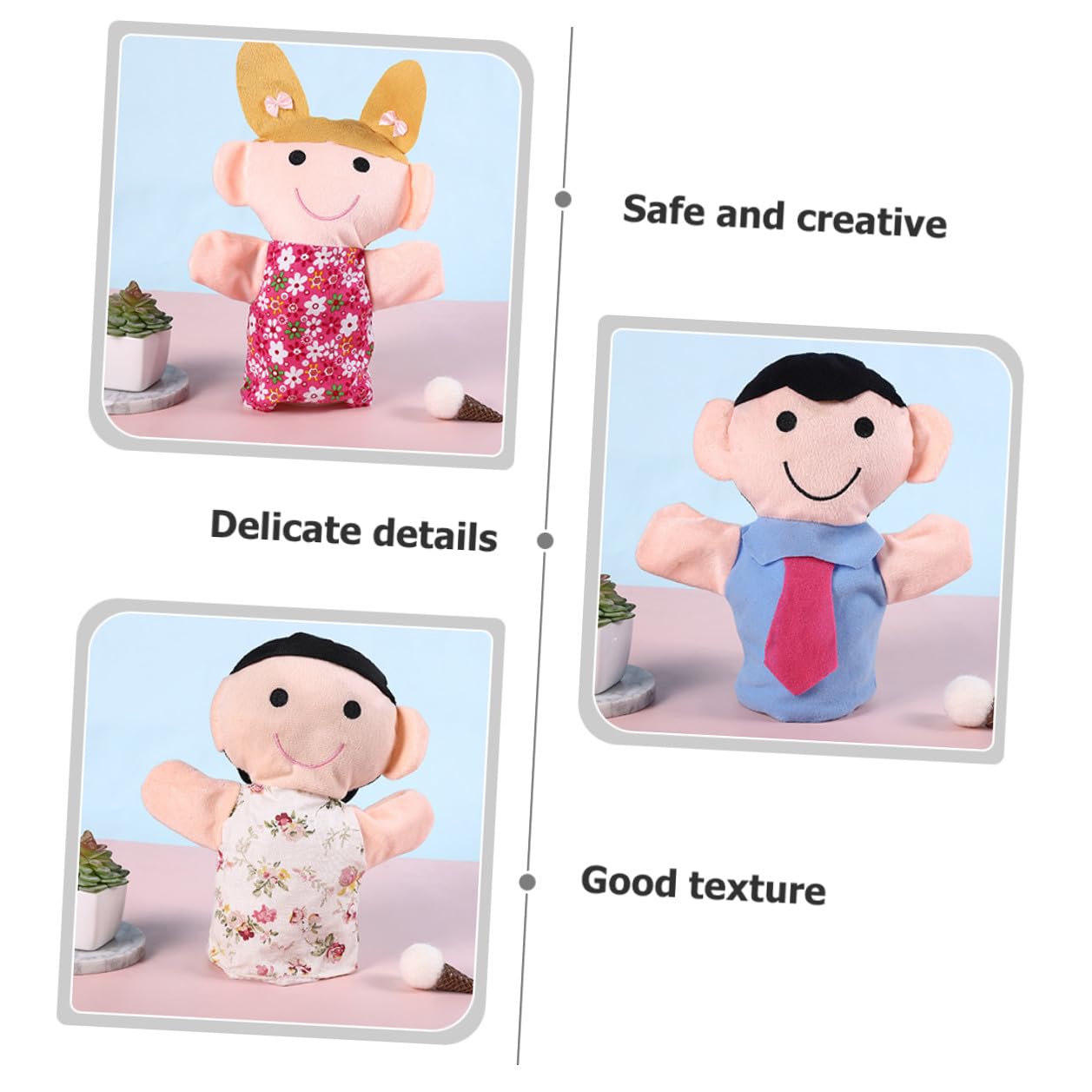 BESPORTBLE Lot de 6 Marionnettes à Main en Peluche et Coton PP pour Garçon et Filles, Jouets Portables et Créatifs, pour Raconter des Histoires en Intérieur et Extérieur