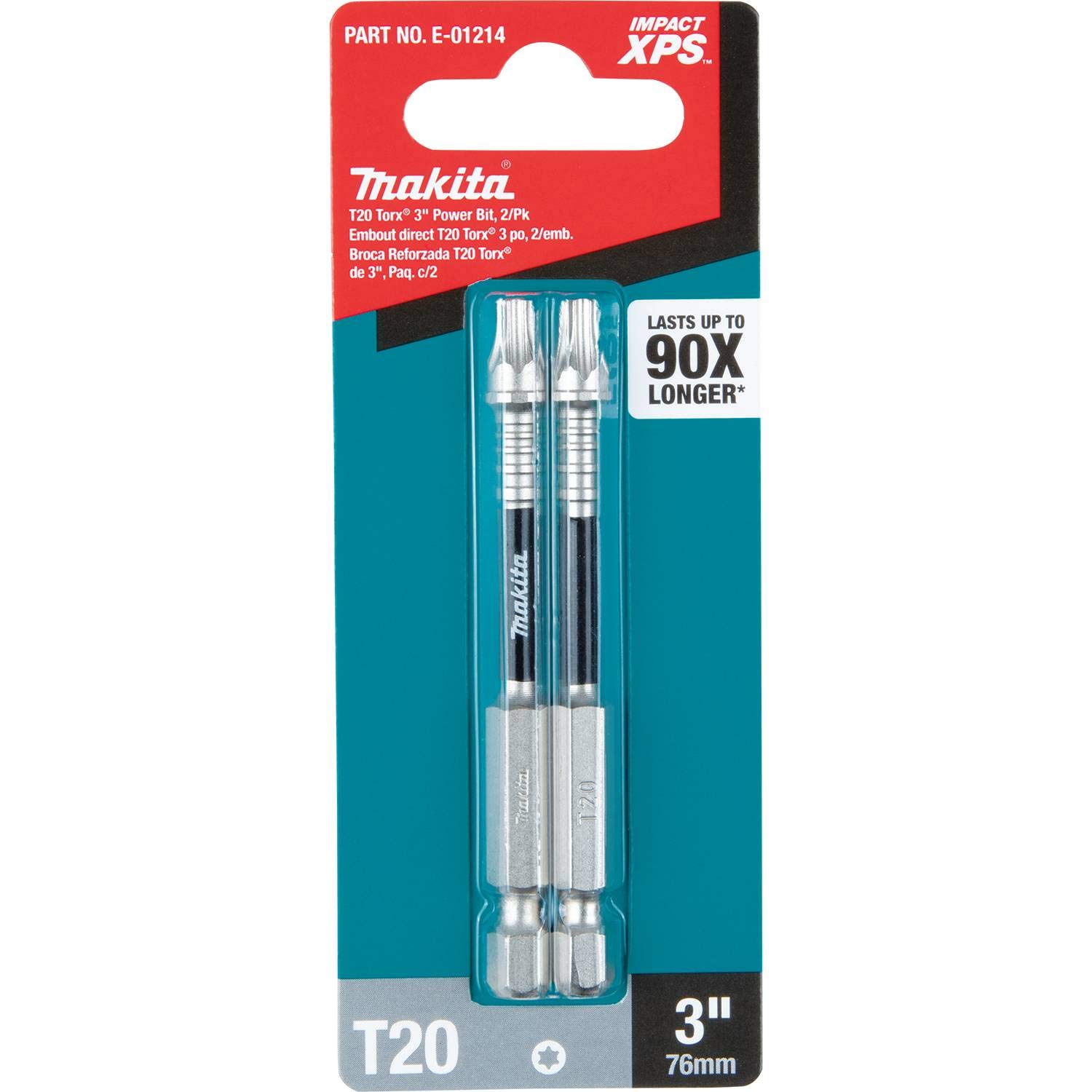 Makita E-01214 Impact XPS™ T20 Torx 3" Power Bit, 2/pk