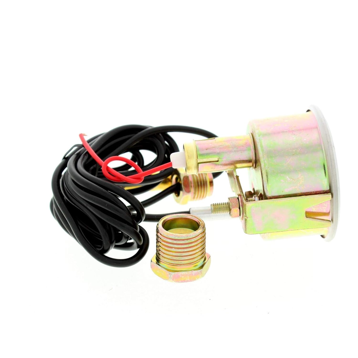 Speedway Motors 2-1/16" Black Mechanical Water Temp Gauge: Bold Graphics, Precise Full-Sweep Dial, Backlit for Night Use, 72" Tube, 100º-260º Range, Includes 1/2" NPT Adapter