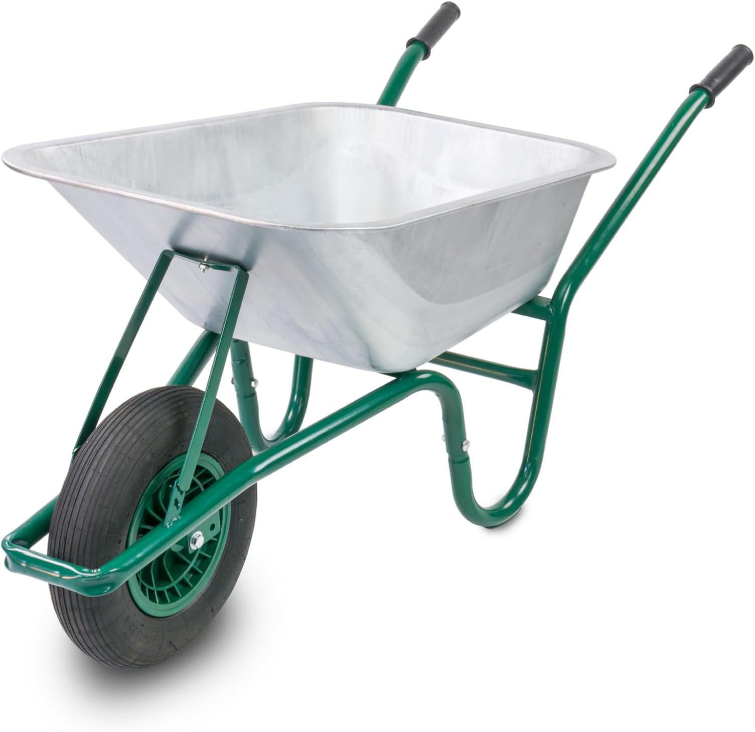 KCT 85L Garden Galvanised Heavy Duty Steel Wheelbarrow with Pneumatic Tyre