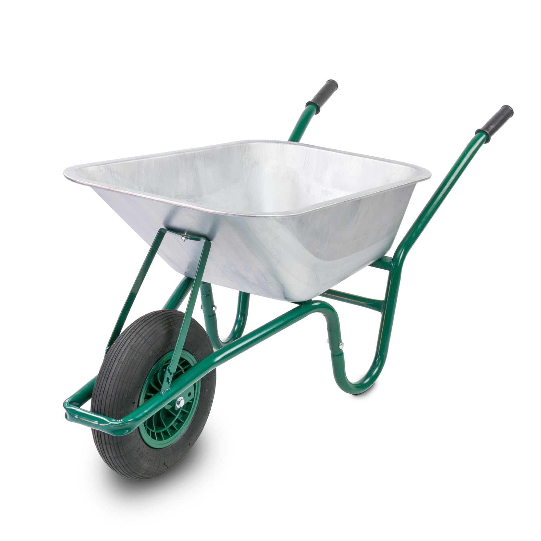KCT 85L Garden Galvanised Heavy Duty Steel Wheelbarrow with Pneumatic Tyre