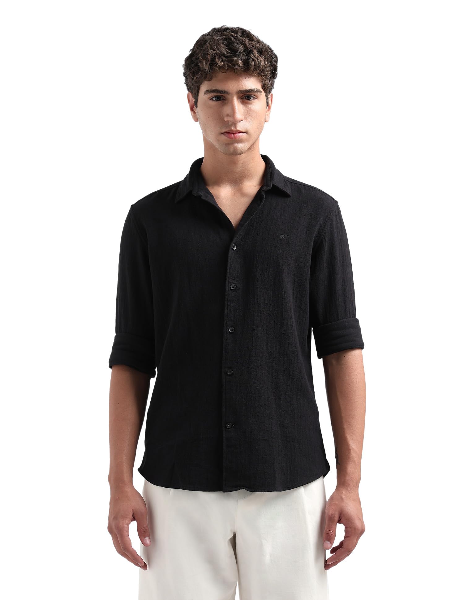 flying machine Men's Slim Fit Shirt | Self-Design | Long Sleeves | Shirt for Man-picture-23