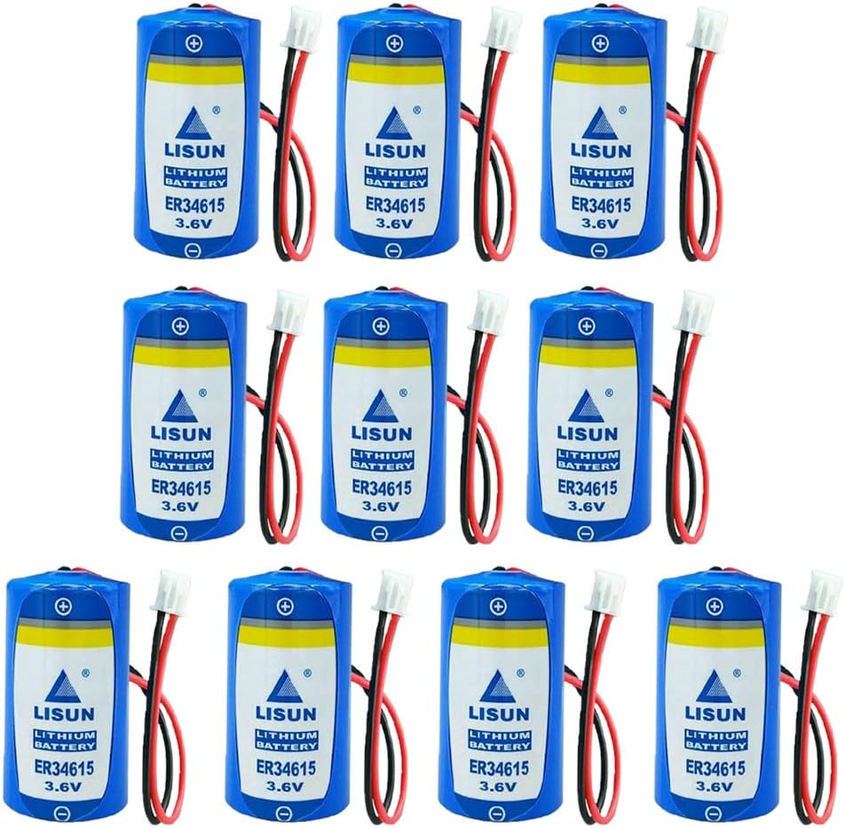 (10-Pack) Multipurpose Battery for ER34615 3.6V Cell 19000mAh D Size Li-Battery with Plug (Customizable Plug)