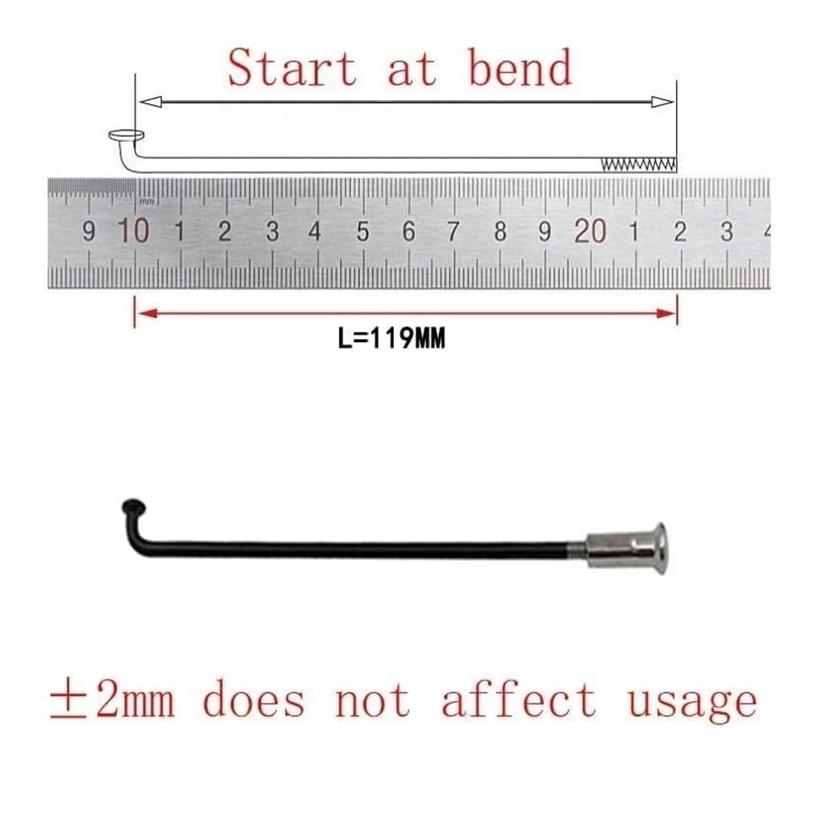 Radios para bicicleta, 38 unidades, 261 mm-300 mm, correa articulada, de cobre, plegable, para bicicleta de montaña (J-265 mm)