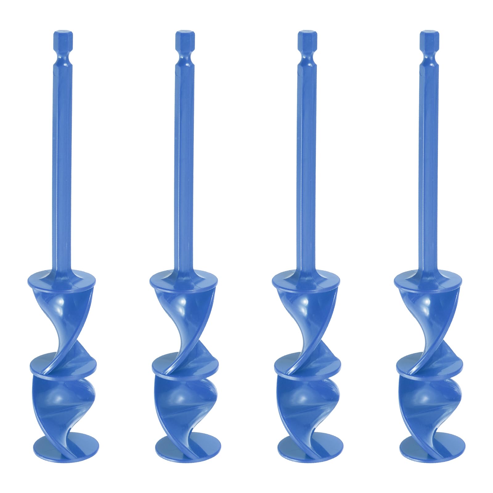 sourcing map 4 Pcs Drill Paint Mixer Epoxy Resin Mixer Helix Reusable Silicone Paint Stirrer Attachment for Power Tool Drills Mixing Resin Pigment Epoxy Silicone(Blue)