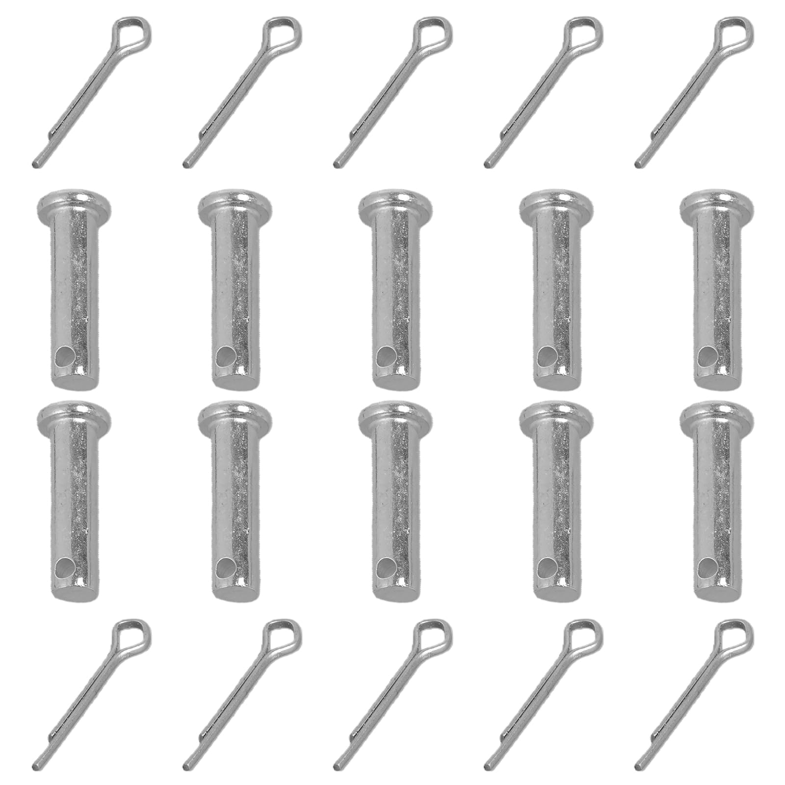 10Pcs Single Hole Clevis Pin Fasteners Flat Heads Cylindrical Pin Replacement Stainless Steel Link Hinge Pins Enduring Mechanics Repair