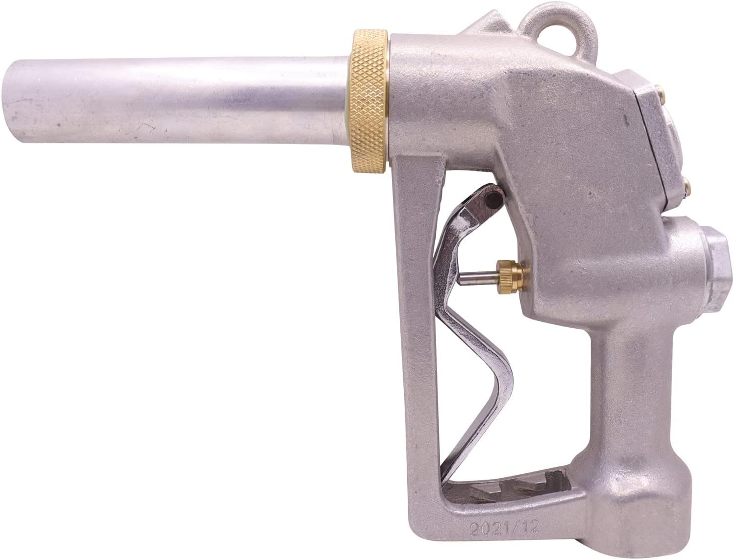 1-1/2" Inch NPT Fuel Nozzle Automatic Shut-Off Heavy Duty Gas Diesel Pump Nozzle 1.5" Spout Big Flow Rate 66 GPM,2-Notch Hold Open Clip 360 degree Fuel Nozzle Swivel,working pressure 44PSI
