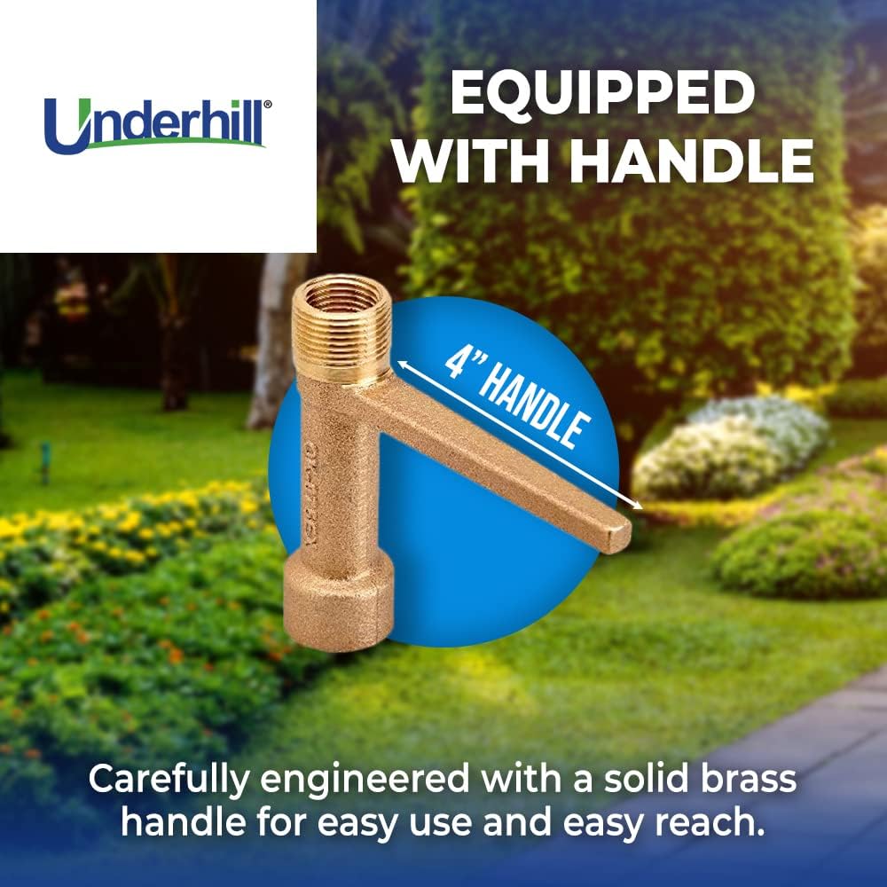 Underhill Extender Valve Key Tool for Garden Water Hose, 3/4 Inch Quick Coupler Extender Connector, Raise Quick Coupler QK-075EX, Solid Brass
