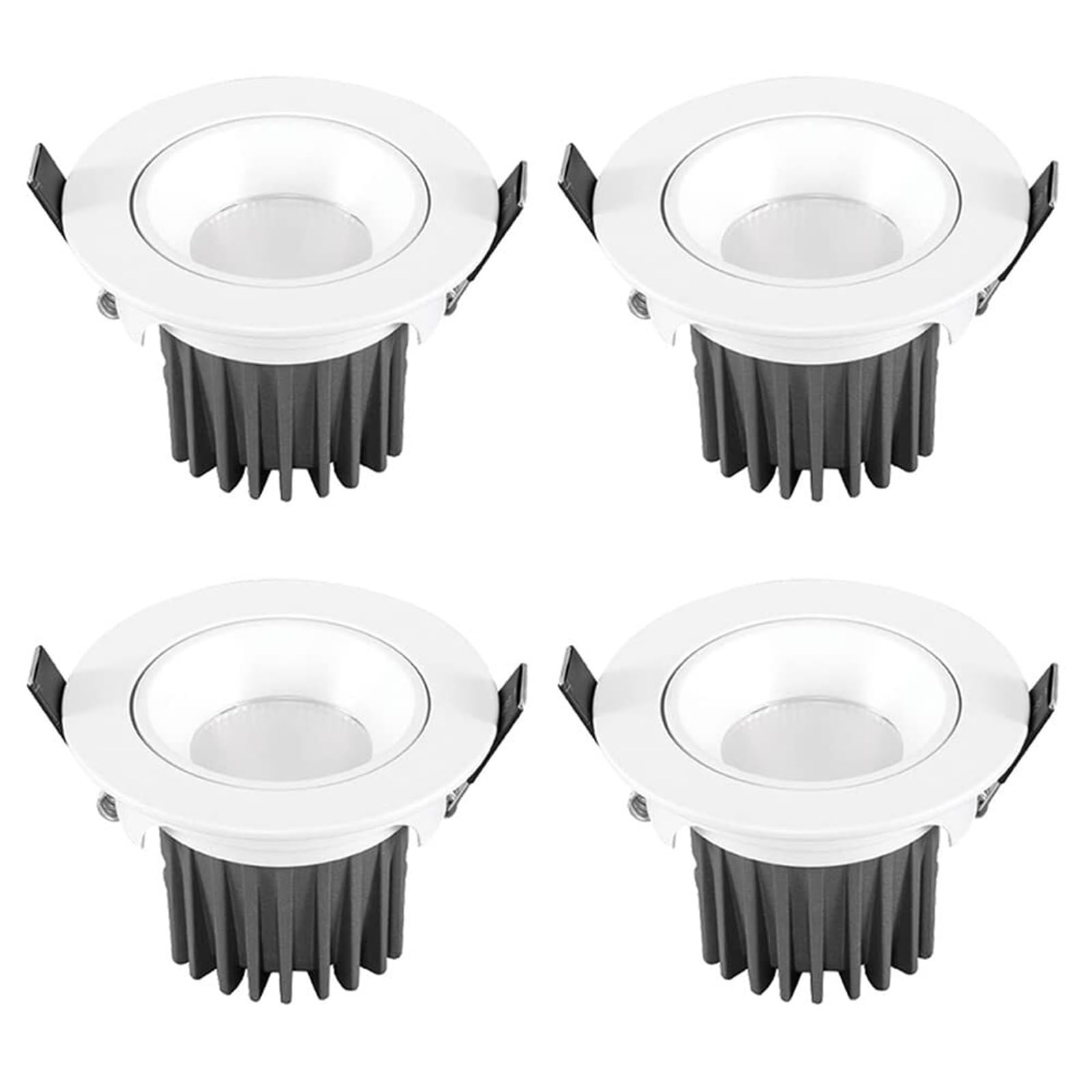 Wbudowany bez puszki 2/3 cala, reflektor do oczu, 5 W, 7 W, 10 W, 12 W, 15 W, regulacja przeciwodblaskowa, zestaw do konwersji zamiennej, 3 temperatury barwowe, zestaw 4 (5 W, neutralne światło)
