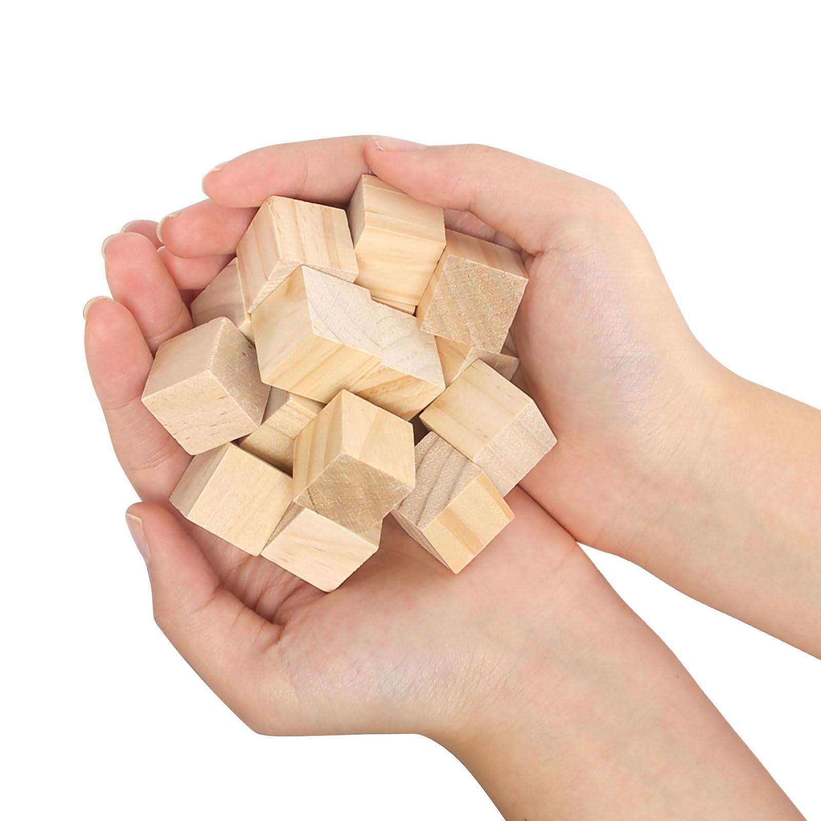 Blocchi Di Legno Naturale Non Finiti - 15 Cubi Da 3,8 Cm Lato, Per Fai