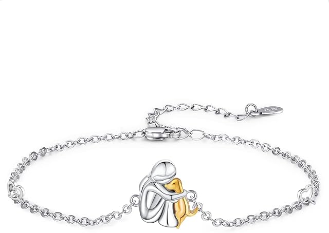 Dog Bracelets for Girls 925 Sterling Silver Dog Jewellery with Girls Bracelets Dog Gifts for Dog Lovers Women Girls Kids Daughter