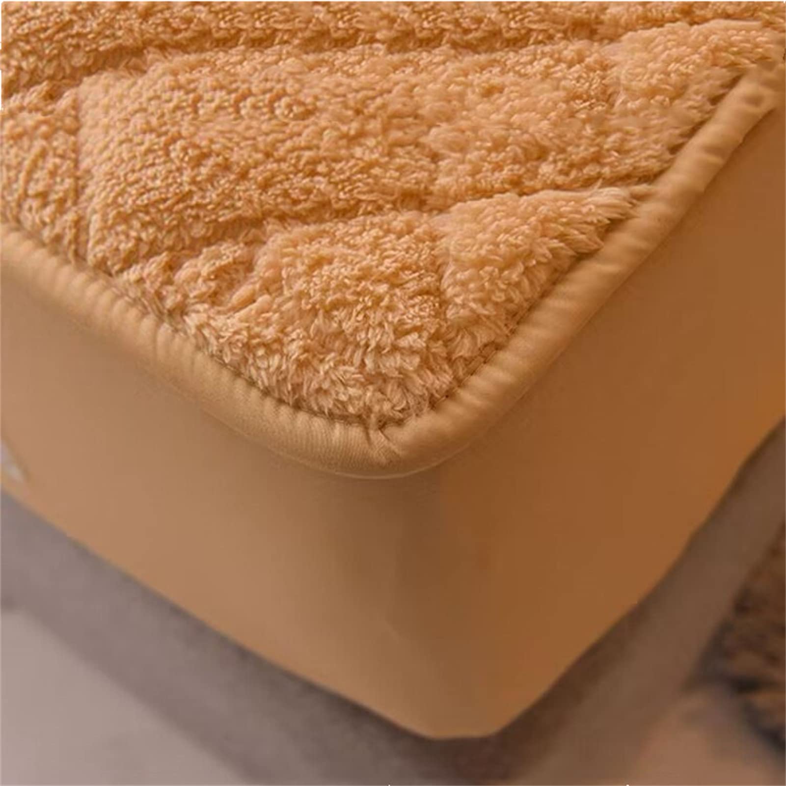 Cachemira Protector Colchón, Protector de colchón Acolchado con Triple Relleno, Funda Colchon de Rizo Transpirable y Hipoalergénico, Antiácaros (Rosa,Grueso 150x190cm)