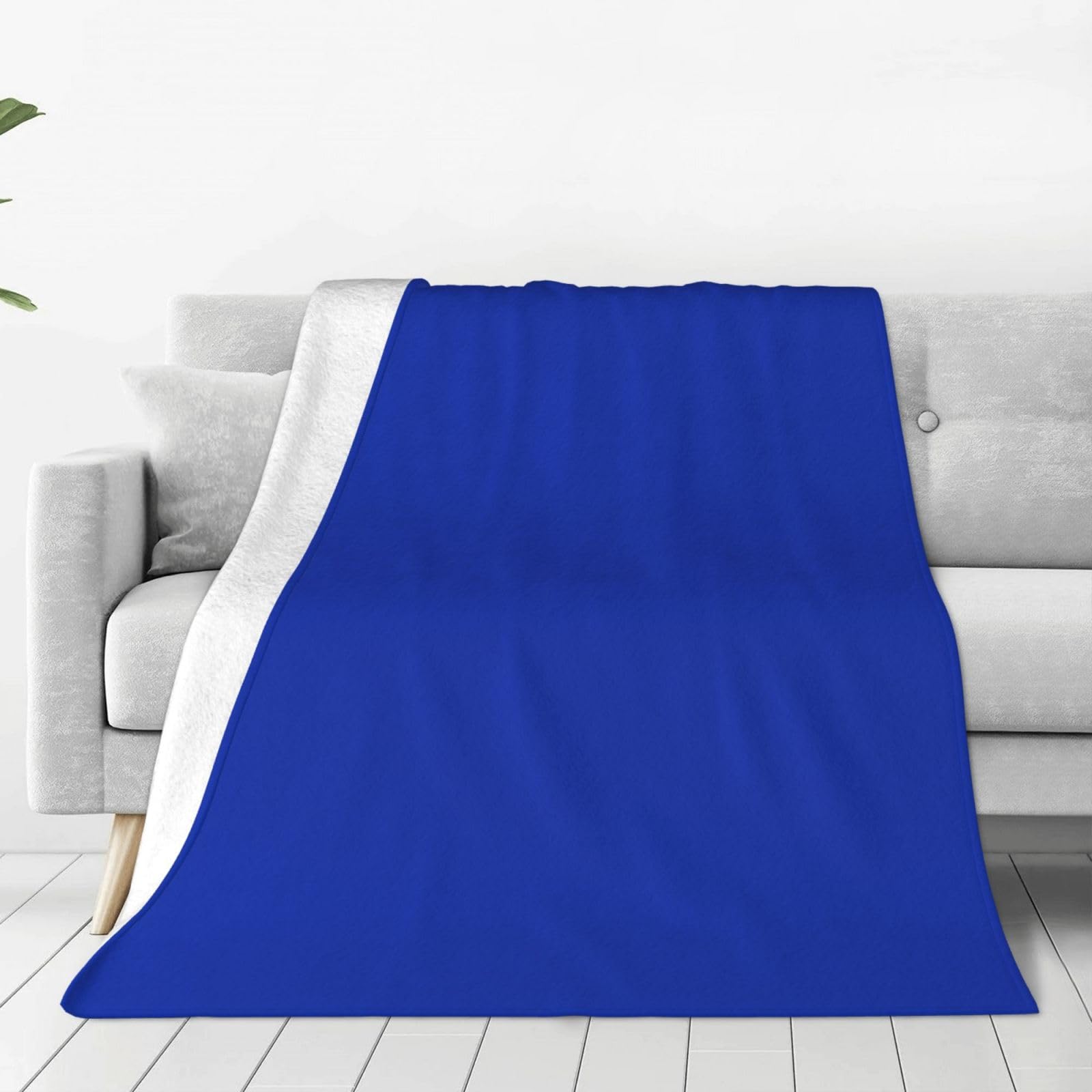 Ggsdaf Black Royal Blue Super-Soft Flannel Blanket Perfect For The Sofa, Bed, Camping, Or Travel 80"X60"