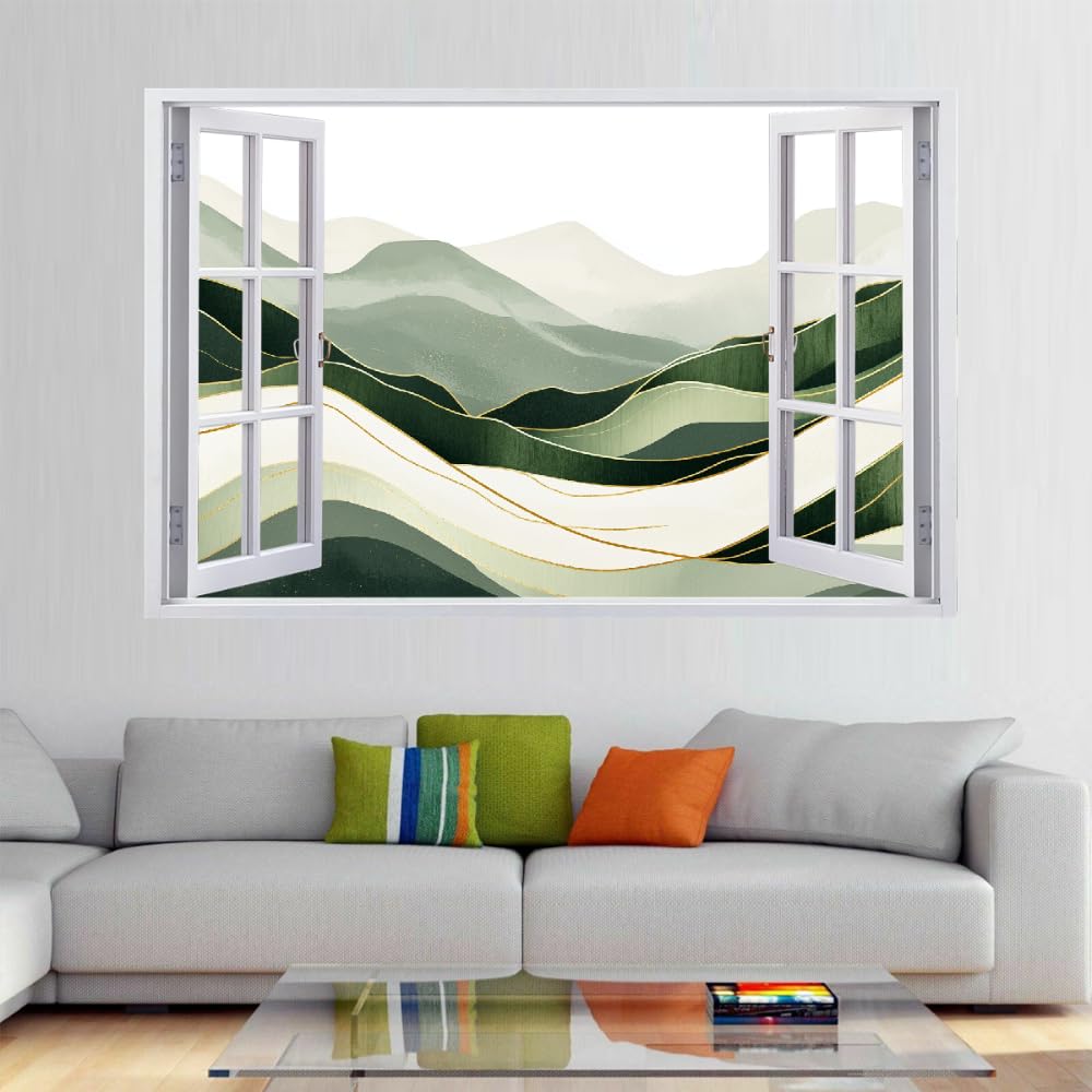 3D Wandaufkleber, Marmor Textur Durchbruch Wandtattoos Deko Wand Selbstklebend Berg, Wand Aufkleber Wanddurchbruch Wandsticker für Zuhause, Badezimmer, Schlafzimmer, Wohnzimmer