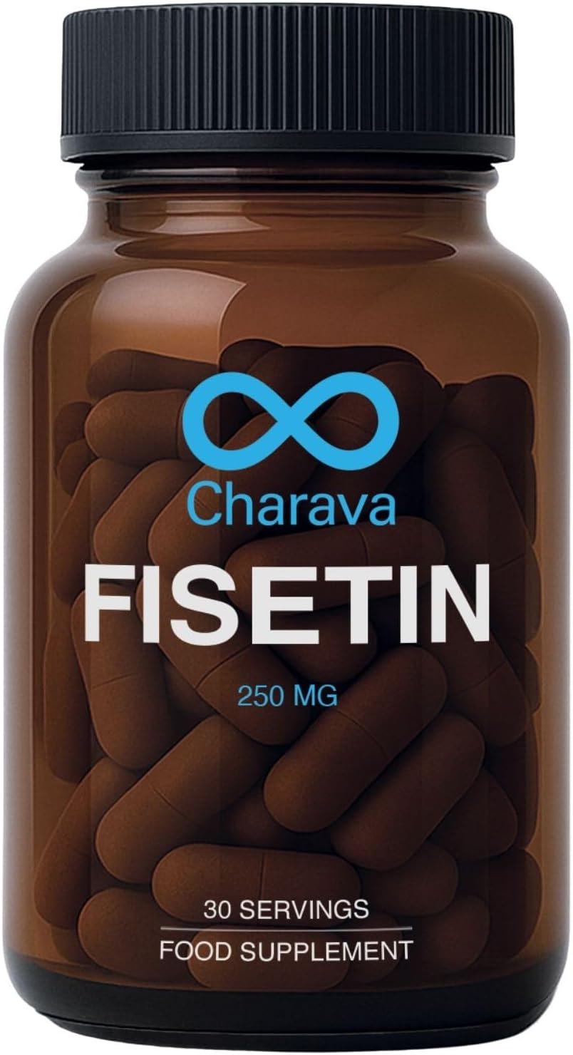 Charava Fisetin 250mg x 30 Capsules - High Absorption - Third Party Tested with More Than 98% Purity | Natural Fisetin Supplement | Charava Longevity Supplements