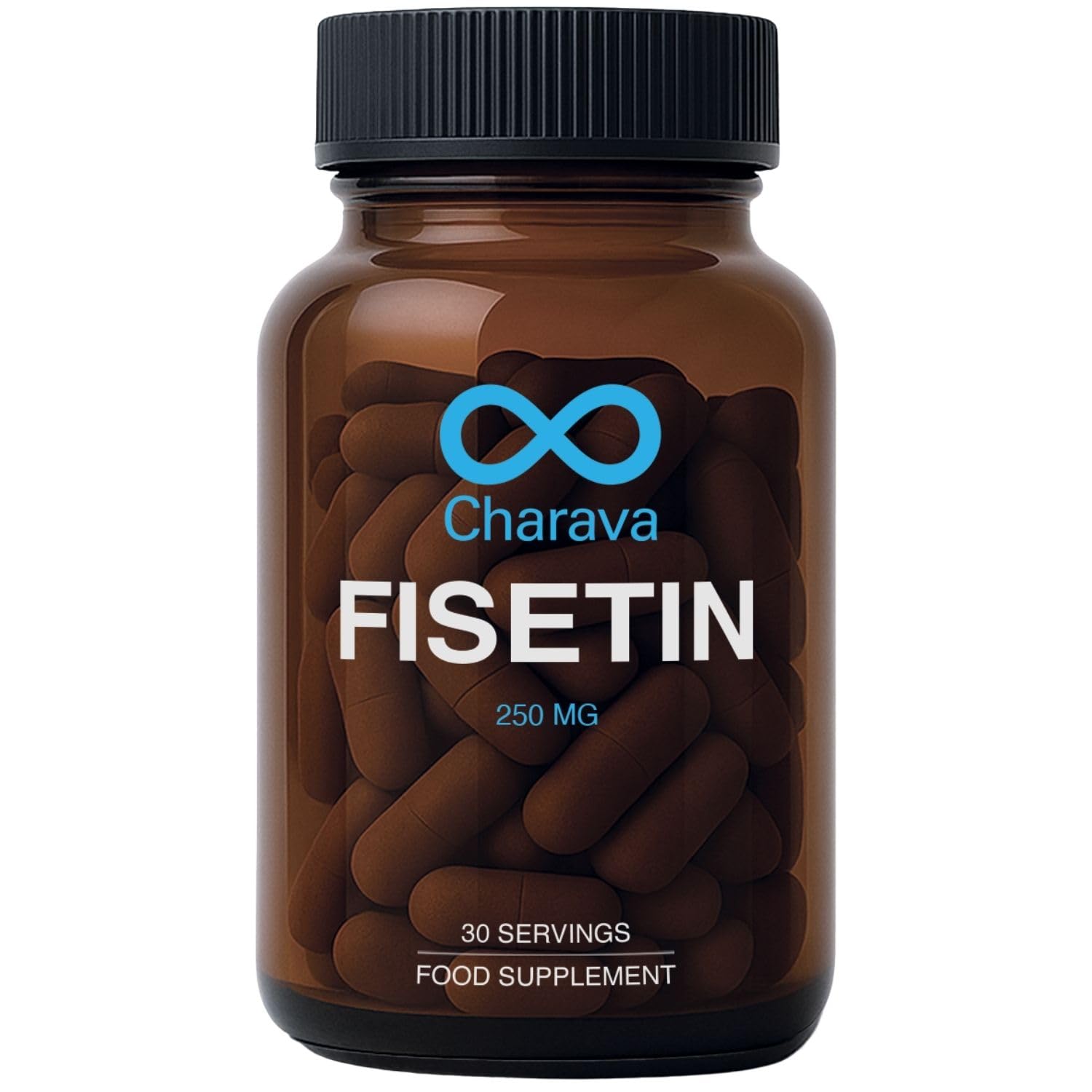 Charava Fisetin 250mg x 30 Capsules - High Absorption - Third Party Tested with More Than 98% Purity | Natural Fisetin Supplement | Charava Longevity Supplements