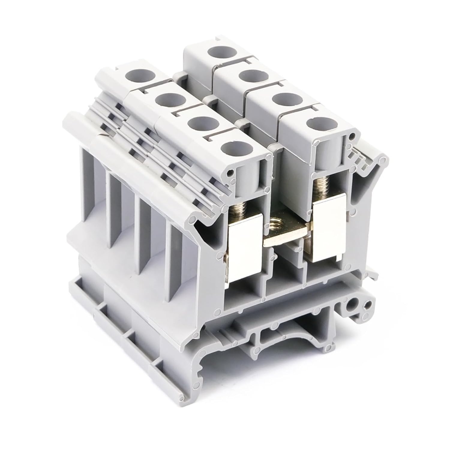 10pcs UK-10N Din Rail Terminal Block Universal Wiring Class Connector Screw Conductor UK10N Screw Connection Wire Conductor(Gray)