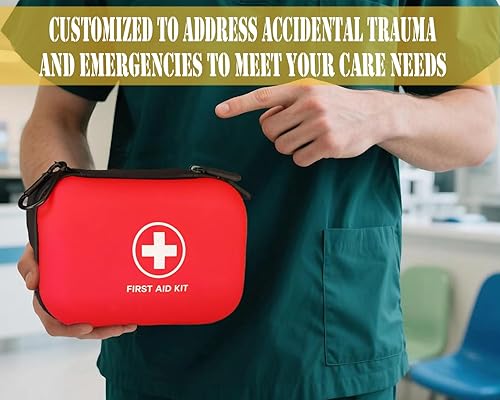 Miniatura 5 de Kit de primeros auxilios de 196 piezas de carcasa dura impermeable kit de supervivencia portátil para el hogar, camping, automóviles, senderismo,